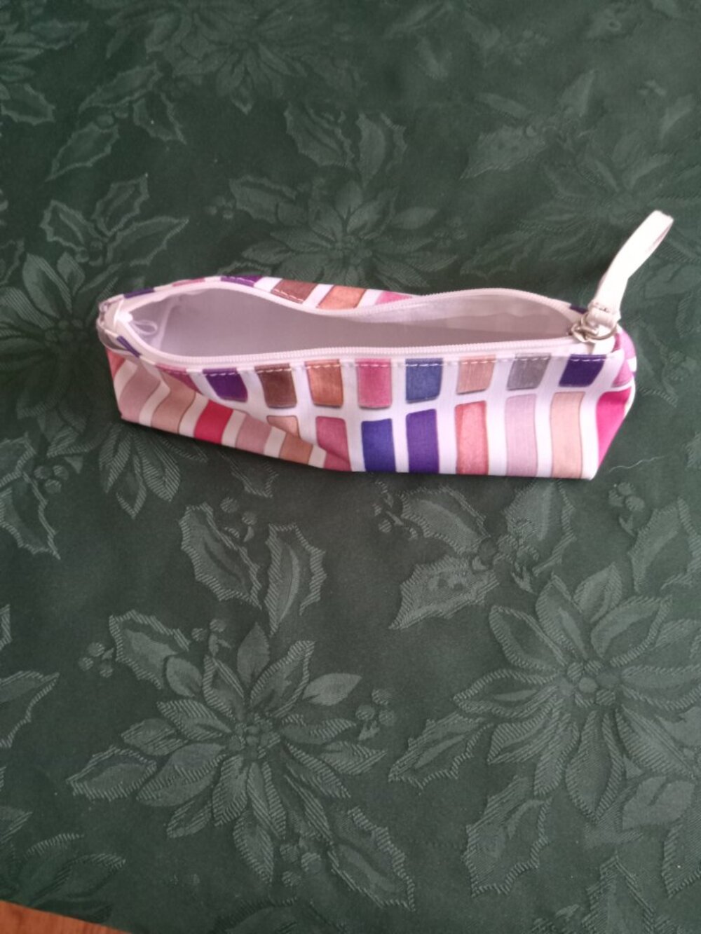 Clinique colourblock pencil case style cosmetic bag like new